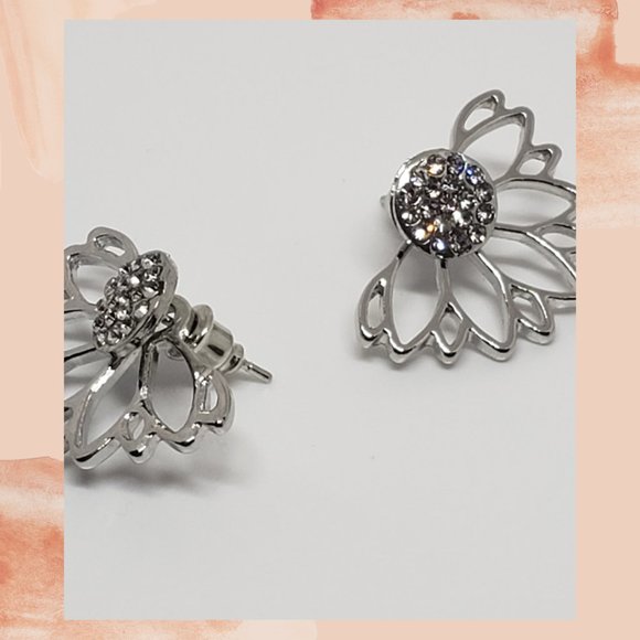 NWT Lotus Love Jacket Earring Silver - Picture 2 of 2